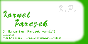 kornel parczek business card